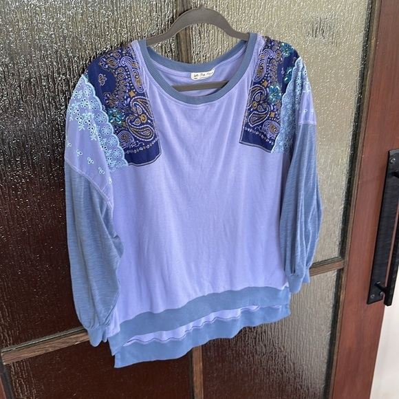 People We The Feelin It Tee Cornflower Combo Size small oversized Purple. - Picture 5 of 9